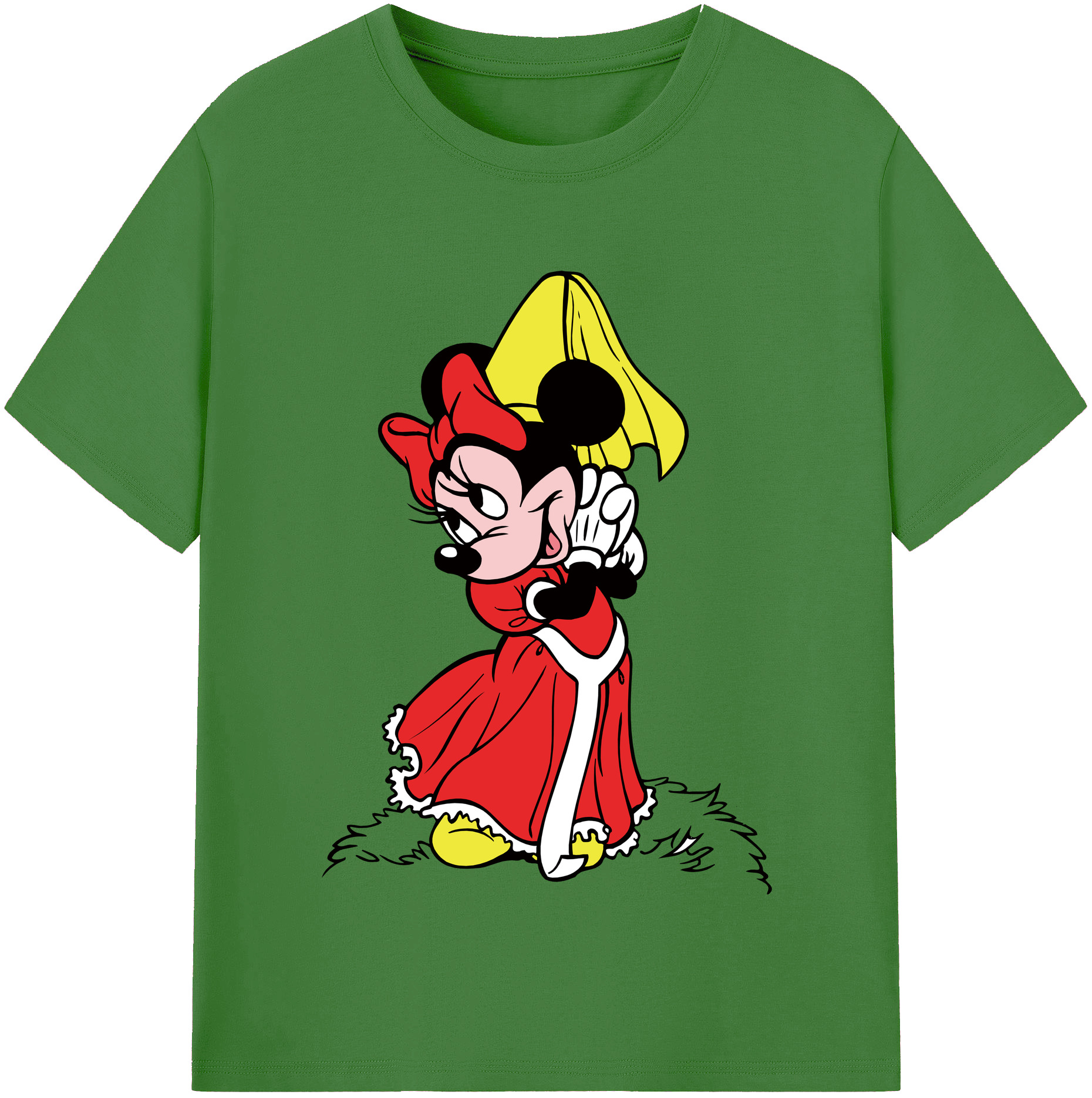 （画像用） ミッキーマウス Mickey Mouse レディースカジュアルプリントTシャツ（綿100％）